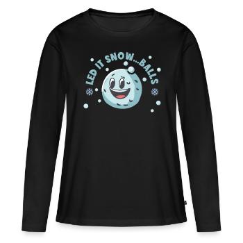 Bataille de boules de neige - Laissez neiger... Boules - T-shirt manches longues Premium bio Femme - noir - Devant - Julia (174cm)
