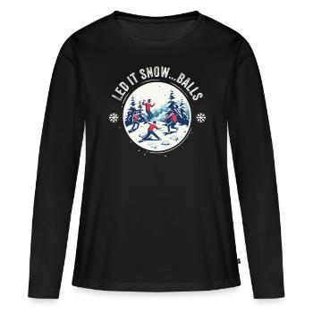 Bataille de boules de neige - Laissez-le neiger... balles - T-shirt manches longues Premium bio Femme - noir - Devant - Julia (174cm)