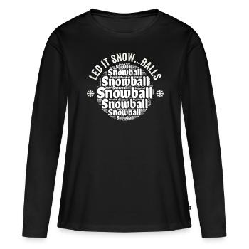 Bataille de boules de neige - Laissez neiger... Boules - T-shirt manches longues Premium bio Femme - noir - Devant - Julia (174cm)