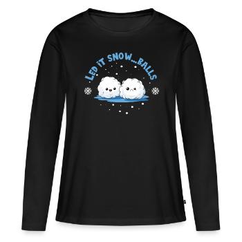 Bataille de boules de neige - Laissez neiger... Boules - T-shirt manches longues Premium bio Femme - noir - Devant - Julia (174cm)
