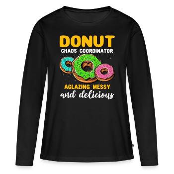 Donut Donut Lover - T-shirt manches longues Premium bio Femme - noir - Devant - Julia (174cm)