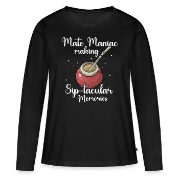 Dictons Yerba mate - T-shirt manches longues Premium bio Femme - noir - Devant - Julia (174cm)
