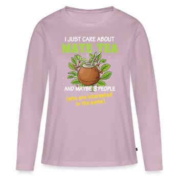 Mate Tee - Frauen Premium Bio Langarmshirt - Altrosa - Vorne - Julia (174cm)