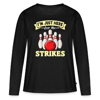 Quilles de quilles - T-shirt manches longues Premium bio Femme - noir - Devant - Julia (174cm)