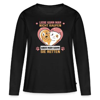 Hunderettungs Designs Für Tierrechtsaktivisten - Frauen Premium Bio Langarmshirt - Schwarz - Vorne - Julia (174cm)