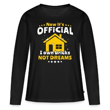 Hausbesitzer Propriétaire - T-shirt manches longues Premium bio Femme - noir - Devant - Julia (174cm)