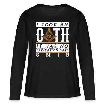 Cadeau maçonnique I franc-maçonnerie maçonnique - T-shirt manches longues Premium bio Femme - noir - Devant - Julia (174cm)