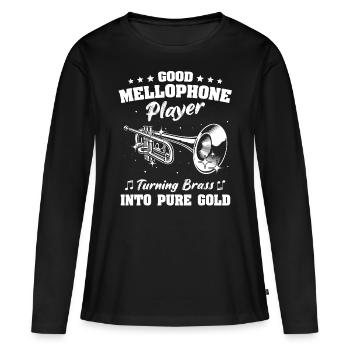 Instruments à vent, instrument, trompette, bugle - T-shirt manches longues Premium bio Femme - noir - Devant - Julia (174cm)