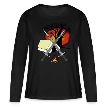 Camp médiéval Camp Guerrier Épées Guerrier - T-shirt manches longues Premium bio Femme - noir - Devant - Julia (174cm)