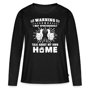 Propriétaire - T-shirt manches longues Premium bio Femme - noir - Devant - Julia (174cm)