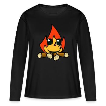 Feu Feu Feu Visage Chaleur Flamme Inferno - T-shirt manches longues Premium bio Femme - noir - Devant - Julia (174cm)