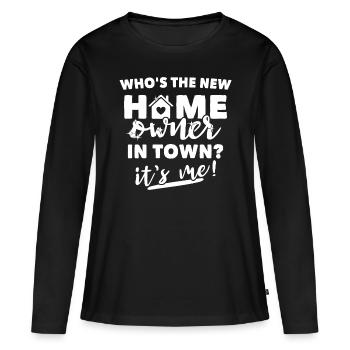 Propriétaire - T-shirt manches longues Premium bio Femme - noir - Devant - Julia (174cm)