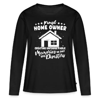 Propriétaire - T-shirt manches longues Premium bio Femme - noir - Devant - Julia (174cm)