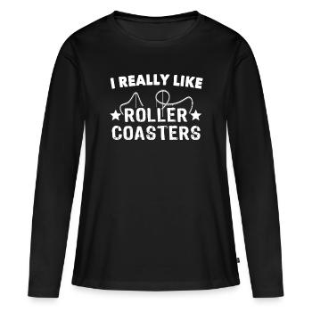 Roller Coaster - Women's Premium Organic Long Sleeve Shirt - black - Front - Julia (174cm)