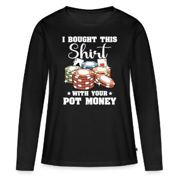 Poker Joueurs de poker - T-shirt manches longues Premium bio Femme - noir - Devant - Julia (174cm)