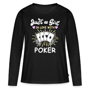 Poker Joueurs de poker - T-shirt manches longues Premium bio Femme - noir - Devant - Julia (174cm)