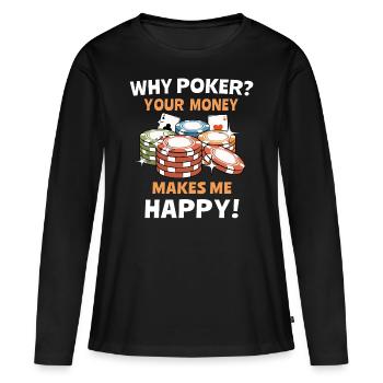 Poker Joueurs de poker - T-shirt manches longues Premium bio Femme - noir - Devant - Julia (174cm)
