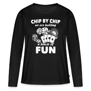 Casino - T-shirt manches longues Premium bio Femme - noir - Devant - Julia (174cm)