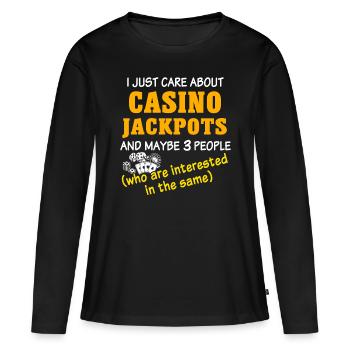 Casino - T-shirt manches longues Premium bio Femme - noir - Devant - Julia (174cm)