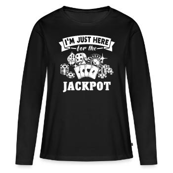 Casino - T-shirt manches longues Premium bio Femme - noir - Devant - Julia (174cm)