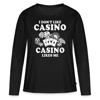 Casino - T-shirt manches longues Premium bio Femme - noir - Devant - Julia (174cm)