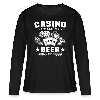 Casino - T-shirt manches longues Premium bio Femme - noir - Devant - Julia (174cm)