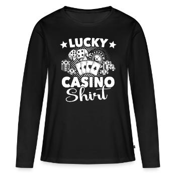 Casino - T-shirt manches longues Premium bio Femme - noir - Devant - Julia (174cm)