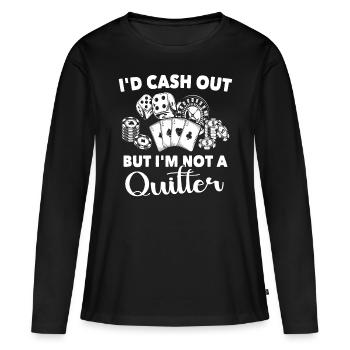 Casino - T-shirt manches longues Premium bio Femme - noir - Devant - Julia (174cm)