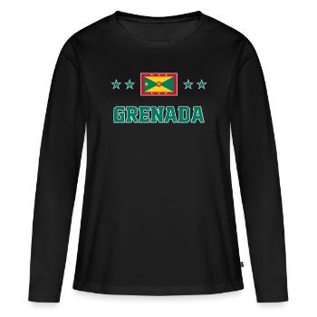 Grenade - T-shirt manches longues Premium bio Femme - noir - Devant - Julia (174cm)