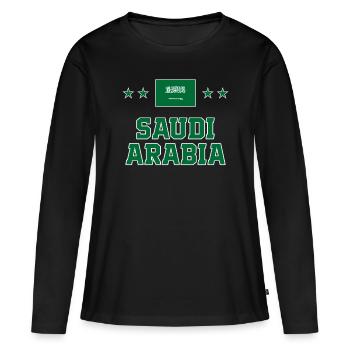 Arabie Saoudite - T-shirt manches longues Premium bio Femme - noir - Devant - Julia (174cm)