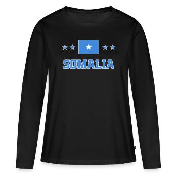 Somalie - T-shirt manches longues Premium bio Femme - noir - Devant - Julia (174cm)