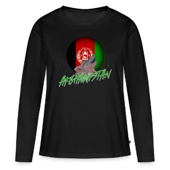 Afghanistan - T-shirt manches longues Premium bio Femme - noir - Devant - Julia (174cm)