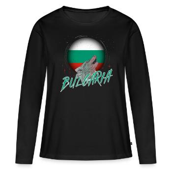 Bulgarie - T-shirt manches longues Premium bio Femme - noir - Devant - Julia (174cm)