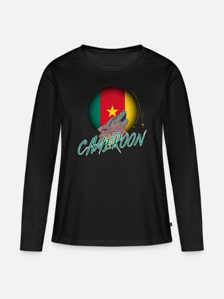 Kamerun - Frauen Premium Bio Langarmshirt - Schwarz