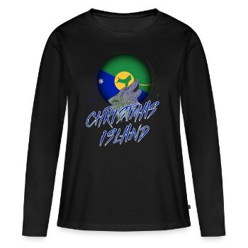 Île Christmas - T-shirt manches longues Premium bio Femme - noir - Devant - Julia (174cm)