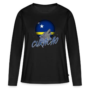 Curaçao - T-shirt manches longues Premium bio Femme - noir - Devant - Julia (174cm)