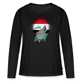 Irak - T-shirt manches longues Premium bio Femme - noir - Devant - Julia (174cm)