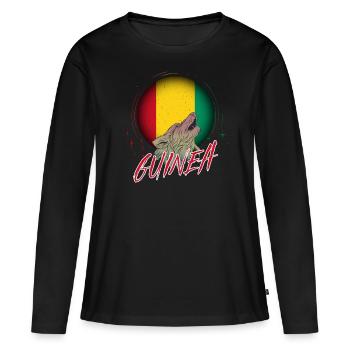 Guinée - T-shirt manches longues Premium bio Femme - noir - Devant - Julia (174cm)
