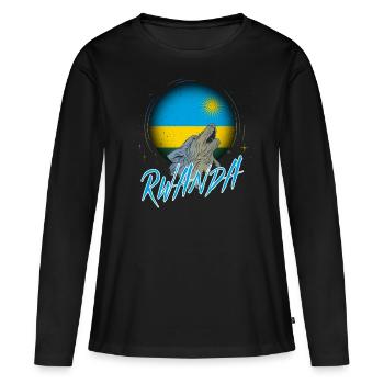 Rwanda - T-shirt manches longues Premium bio Femme - noir - Devant - Julia (174cm)