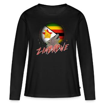 Zimbabwe - T-shirt manches longues Premium bio Femme - noir - Devant - Julia (174cm)