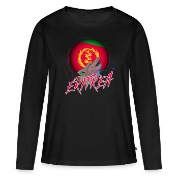 Eritrea - Frauen Premium Bio Langarmshirt - Schwarz - Vorne - Julia (174cm)