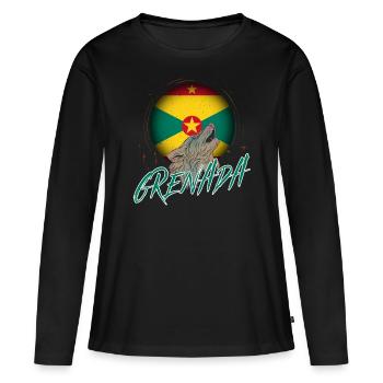 Grenade - T-shirt manches longues Premium bio Femme - noir - Devant - Julia (174cm)