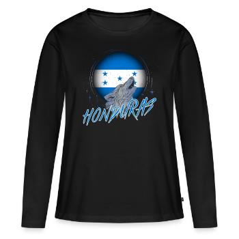 Honduras - Frauen Premium Bio Langarmshirt - Schwarz - Vorne - Julia (174cm)