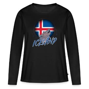 Island - Frauen Premium Bio Langarmshirt - Schwarz - Vorne - Julia (174cm)