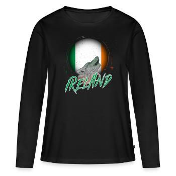 Irland - Frauen Premium Bio Langarmshirt - Schwarz - Vorne - Julia (174cm)
