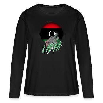 Libyen - Frauen Premium Bio Langarmshirt - Schwarz - Vorne - Julia (174cm)