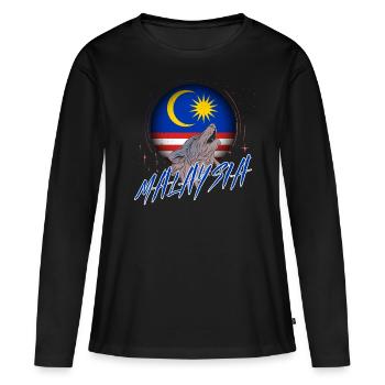 Malaysia - Frauen Premium Bio Langarmshirt - Schwarz - Vorne - Julia (174cm)