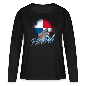 Panama - T-shirt manches longues Premium bio Femme - noir - Devant - Julia (174cm)