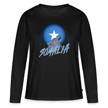 Somalie - T-shirt manches longues Premium bio Femme - noir - Devant - Julia (174cm)
