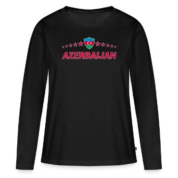 Azerbaïdjan - T-shirt manches longues Premium bio Femme - noir - Devant - Julia (174cm)